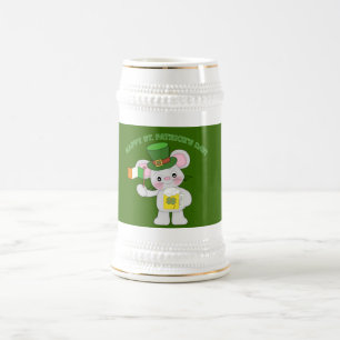 Jarra De Cerveza Happy St. Patrick's Day Irish Mouse