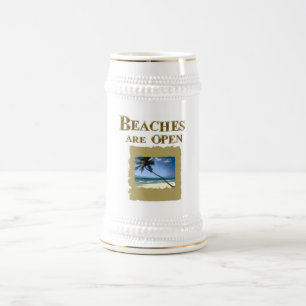 JARRA DE CERVEZA HAY PLAYAS ABIERTAS