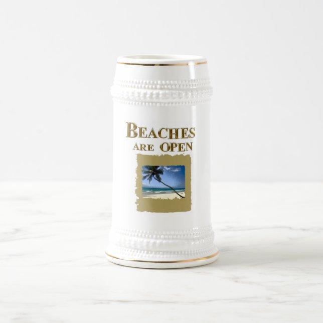 JARRA DE CERVEZA HAY PLAYAS ABIERTAS (Centro)
