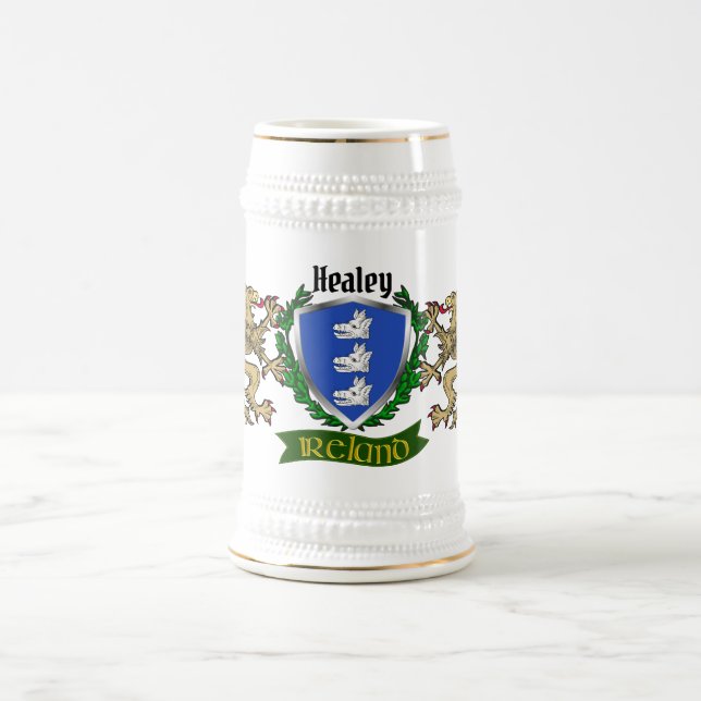 Jarra De Cerveza Healey/O'Healey Irish Shield Beer Stein (Centro)