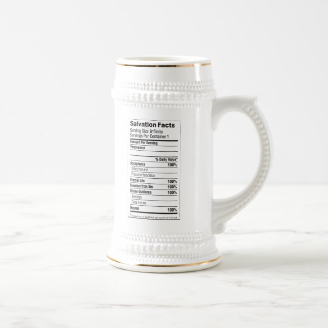 Jarra De Cerveza Hechos Stein de la salvación (Derecha)