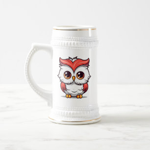 Jarra De Cerveza Hermosa lechuza estilo Kawaii Personalizado-77038