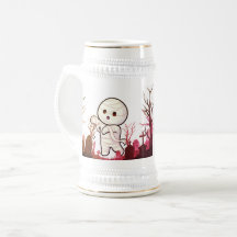 Hermosa momia de Halloween en espeluznante cemente