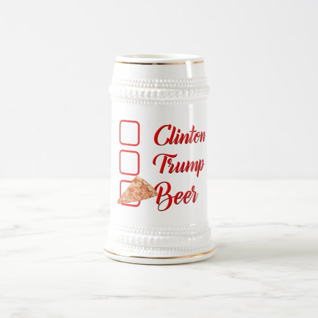 Jarra De Cerveza hillary clinton trump pizza rara barba (Centro)