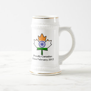 Jarra De Cerveza Hoja de arce india Stein de la bandera