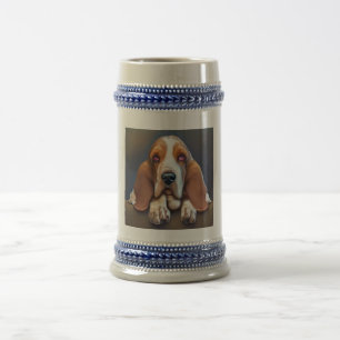 Jarra De Cerveza Hound Basset - Retrato de perro