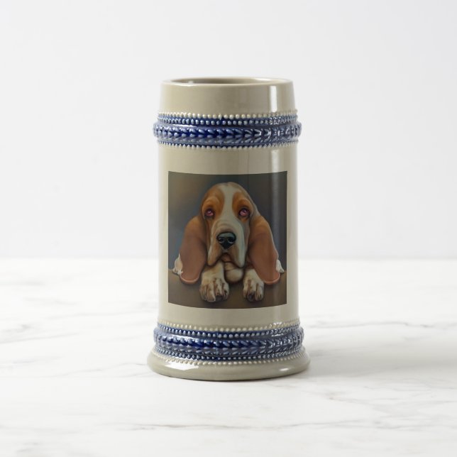 Jarra De Cerveza Hound Basset - Retrato de perro (Centro)