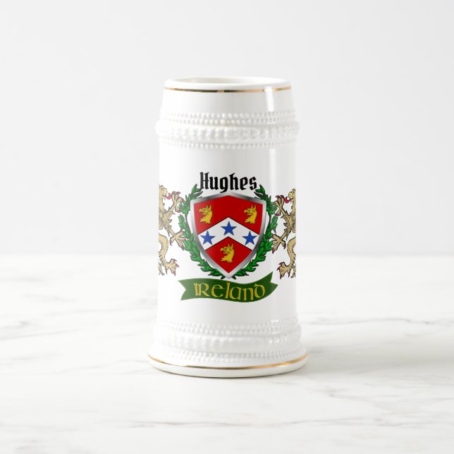Jarra De Cerveza Hughes Irish Shield Beer Stein (Centro)