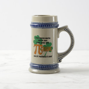 Jarra De Cerveza Humor Pi Day Math St Patrick's Day Monograma