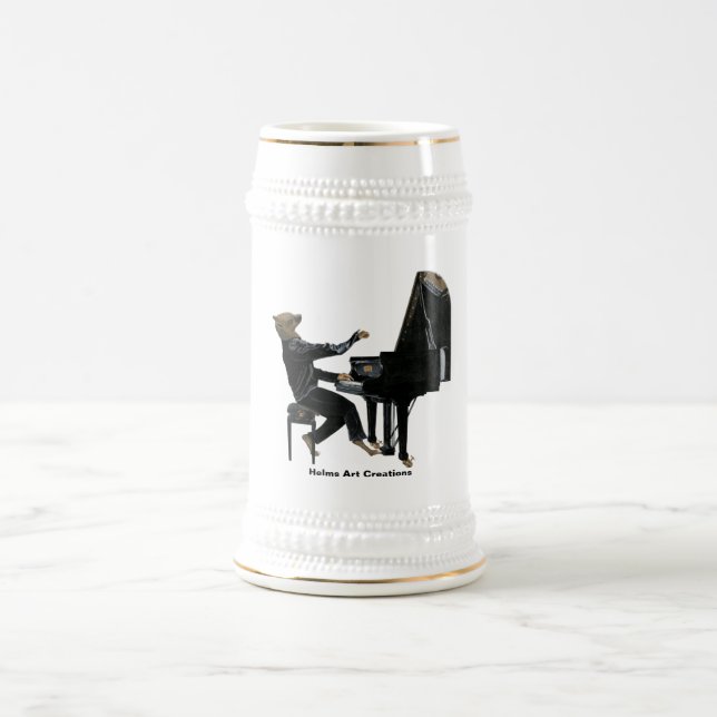 Jarra De Cerveza Hyena Piano Music Player Fantasy Art Beer Stein (Centro)
