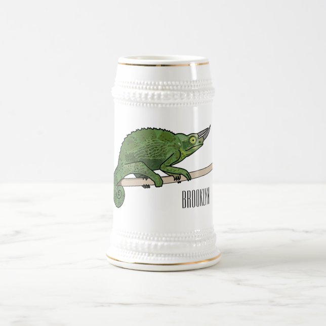 Jarra De Cerveza Ilustracion chameleon personalizado de Jackson (Centro)