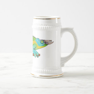Jarra De Cerveza Ilustracion chameleon personalizado de Jackson