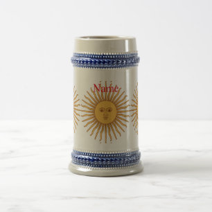 Jarra De Cerveza Ilustración de arte de cara de sol Thunder_Cove