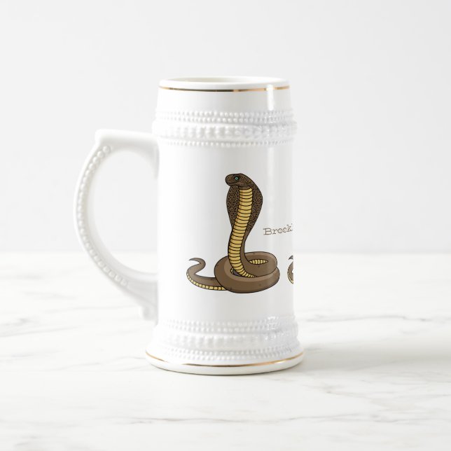 Jarra De Cerveza Ilustracion de cobra marrón (Izquierda)