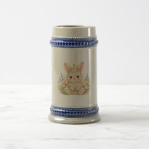 Jarra De Cerveza Ilustración de conejito silvestre pastel