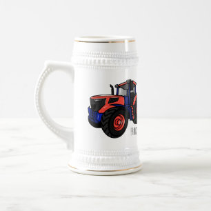 Jarra De Cerveza Ilustración de dibujos animados de tractor 