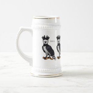 Jarra De Cerveza Ilustracion de Harpy Eagle personalizado