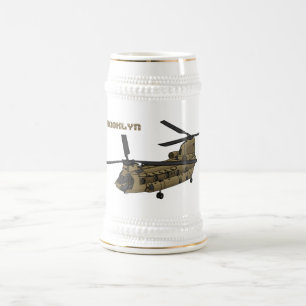 Jarra De Cerveza Ilustracion de helicópteros militares de Chinook