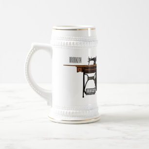 Jarra De Cerveza Ilustracion de máquina de coser personalizado