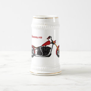 Jarra De Cerveza Ilustracion de motocicleta estilo helicóptero