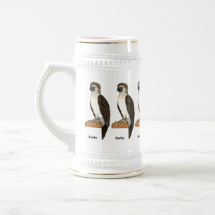 Jarra De Cerveza Ilustracion de personalizado de aves águilas de Fi