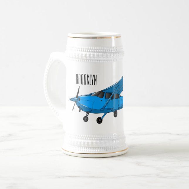 Jarra De Cerveza Ilustracion de personalizado de aviones (Anverso izquierdo)