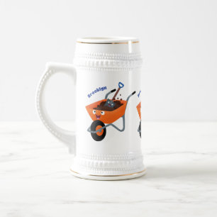 Jarra De Cerveza Ilustracion de personalizado de carretilla naranja