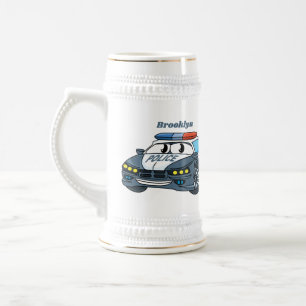 Jarra De Cerveza Ilustracion de personalizado de coche de policía f