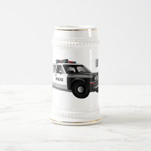 Jarra De Cerveza Ilustracion de personalizado de coches de policía