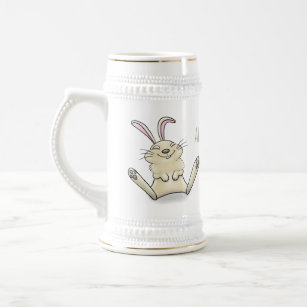 Jarra De Cerveza Ilustracion de personalizado de conejo de conejo d
