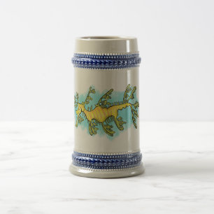 Jarra De Cerveza ilustracion de personalizado de dragón marino dive