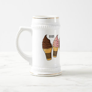 Jarra De Cerveza Ilustracion de personalizado de helado de cono