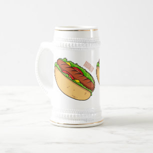 Jarra De Cerveza Ilustracion de personalizado de hot dog