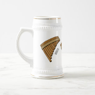 Jarra De Cerveza Ilustracion de personalizado de la flauta de pan /