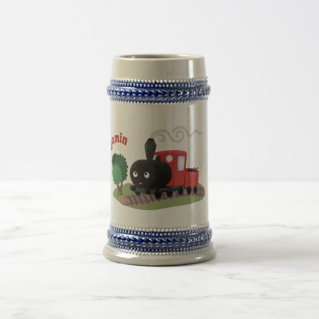Jarra De Cerveza Ilustracion de personalizado de locomotora de trac (Centro)