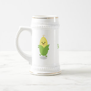 Jarra De Cerveza Ilustracion de personalizado de maíz feliz