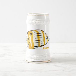 Jarra De Cerveza Ilustracion de personalizado de mariposas