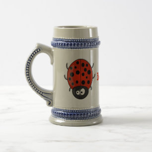 Jarra De Cerveza Ilustracion de personalizado de mariquita roja fel