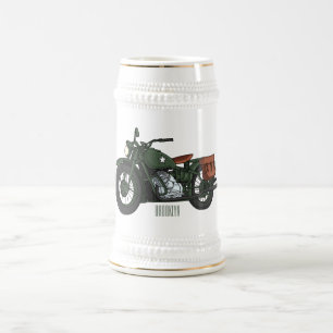 Jarra De Cerveza Ilustracion de personalizado de motocicleta de cru
