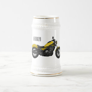 Jarra De Cerveza Ilustracion de personalizado de motocicleta de cru