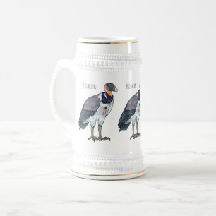 Jarra De Cerveza Ilustracion de personalizado de pájaro buitre rey