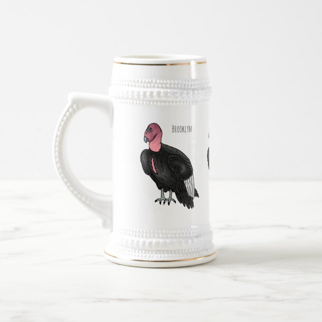 Jarra De Cerveza Ilustracion de personalizado de pájaro del cóndor  (Izquierda)