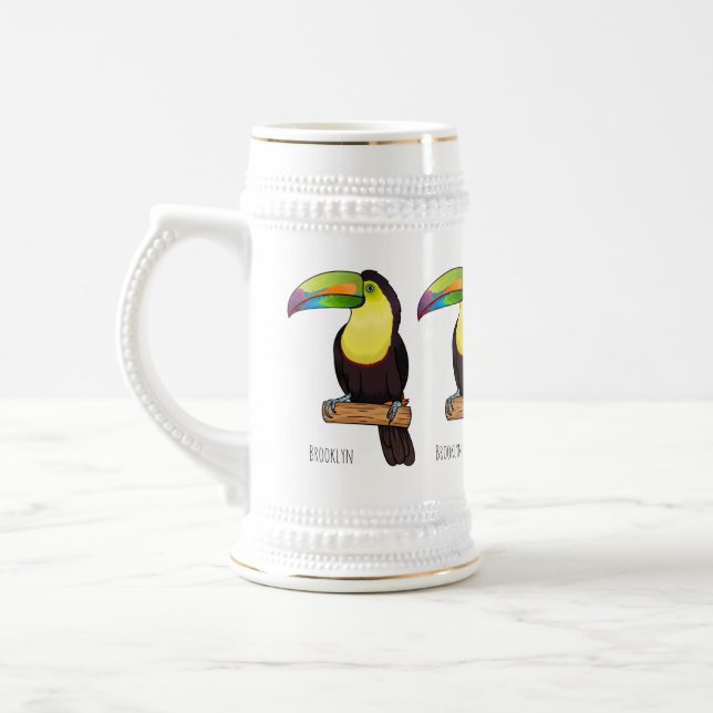Jarra De Cerveza Ilustracion de personalizado de pájaros toscanos c (Izquierda)