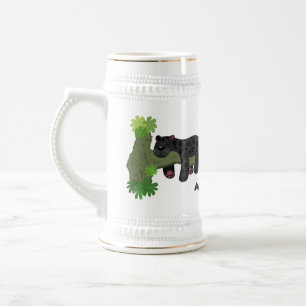 Jarra De Cerveza Ilustracion de personalizado de pantera negra de j