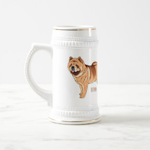 Jarra De Cerveza Ilustracion de personalizado de perro Chow Chow