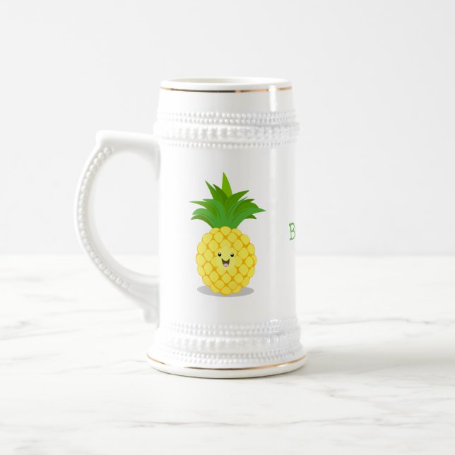Jarra De Cerveza Ilustracion de personalizado de piña cuta (Izquierda)