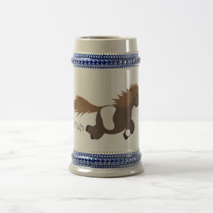 Jarra De Cerveza Ilustracion de personalizado del pony de Shetland