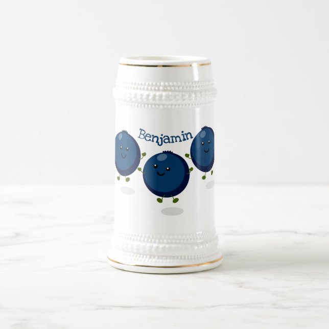 Jarra De Cerveza Ilustracion de personalizado morado de arándanos a (Centro)