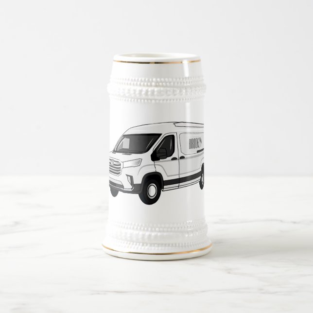 Jarra De Cerveza Ilustracion del personalizado de la camioneta de e (Centro)