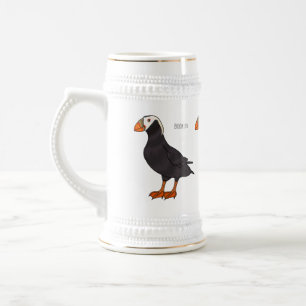 Jarra De Cerveza Ilustracion del personalizado de pajarito 